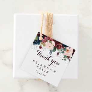 Etiquetas Para Lembrancinhas Casamento Floral de Queda Ilustrada com Aquarela