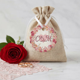 Etiquetas Para Lembrancinhas Casamento Floral de Rosa Romântica Rosa e Vermelho