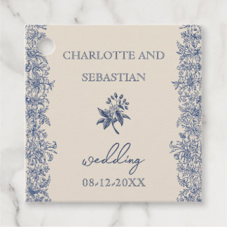 Etiquetas Para Lembrancinhas Casamento floral de safra azul