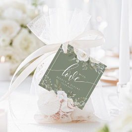 Etiquetas Para Lembrancinhas Casamento Floral Elegante De Ivory E Sage