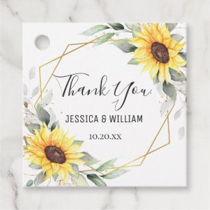 Etiquetas Para Lembrancinhas Casamento Floral Elegante Girassóis Verde