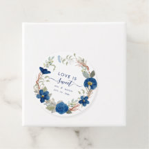 Casamento floral em aquarela azul vintage