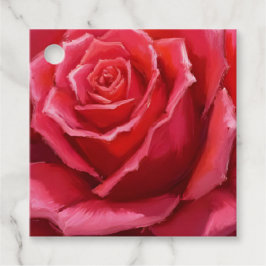 Etiquetas Para Lembrancinhas Casamento Floral Formal de Aquarela de Rosa Vermel