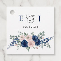 Casamento Floral Moderno Azul Marinho e Bege