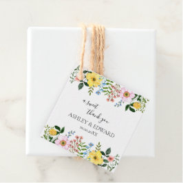 Etiquetas Para Lembrancinhas Casamento Floral Moderno de Primavera com Amarelo