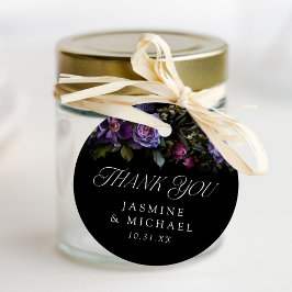 Etiquetas Para Lembrancinhas Casamento Floral Moody Gothic Purple Obrigado