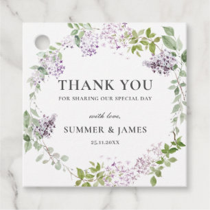 Etiquetas Para Lembrancinhas Casamento Floral Púrpura Lilac Suave Obrigado