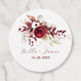 Etiquetas Para Lembrancinhas Casamento Floral Red Burgundy