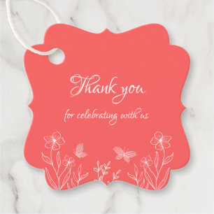 Etiquetas Para Lembrancinhas Casamento floral rosa-coral elegante romântico