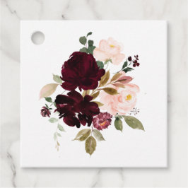 Etiquetas Para Lembrancinhas Casamento Floral Rosa e Fruta Borgonha