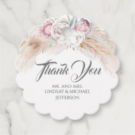 Etiquetas Para Lembrancinhas Casamento Floral Rosa Pampas Grass Obrigado