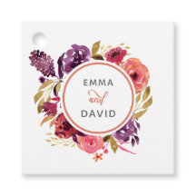 Casamento Floral Rustic Watercolor Pink e Purple