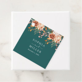 Etiquetas Para Lembrancinhas Casamento Floral Terracota Aquarela Azul Outono