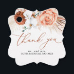 Etiquetas Para Lembrancinhas Casamento Floral Terracotta Pampas Grass Obrigado<br><div class="desc">Prados de pampas e flores de terracotta exóticas marcas de favelas</div>