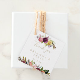 Etiquetas Para Lembrancinhas Casamento Floral Tropical de Boho de Pena Selvagem