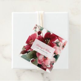 Etiquetas Para Lembrancinhas Casamento Floral Vermelho com Tema de Natal