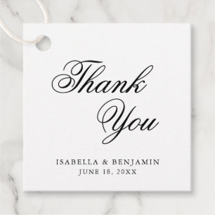 Etiquetas Para Lembrancinhas Casamento Formal Elegante Preto e Branco Tradicion