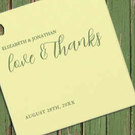 Etiquetas Para Lembrancinhas Casamento Manteiga Amarelo e Sage Minimalista