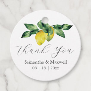 Etiquetas Para Lembrancinhas Casamento - Marcas De Favor Limões De Aquarela