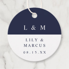 Etiquetas Para Lembrancinhas Casamento Minimalista Azul Marinho Branco Monogram