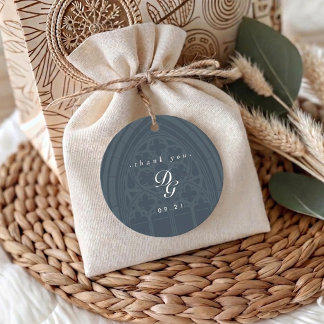 Etiquetas Para Lembrancinhas Casamento Minimalista Clássico Gótico Verde Ardósi