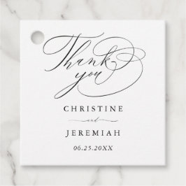 Etiquetas Para Lembrancinhas Casamento Minimalista de Script Negro Elegante