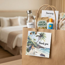 Etiquetas Para Lembrancinhas Casamento Minimalista de Verão na Praia de Destino
