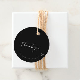 Etiquetas Para Lembrancinhas Casamento Minimalista Elegante Preto e Branco