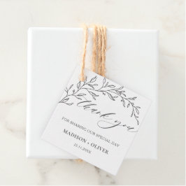 Etiquetas Para Lembrancinhas Casamento Minimalista Laurel Branch Leaf Obrigado
