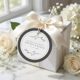 Etiquetas Para Lembrancinhas Casamento Minimalista Preto e Branco