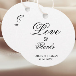 Etiquetas Para Lembrancinhas Casamento Mínimo Branco e Negro