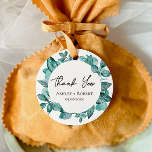 Etiquetas Para Lembrancinhas Casamento Moderno Elegante Teal Greenery Watercolo