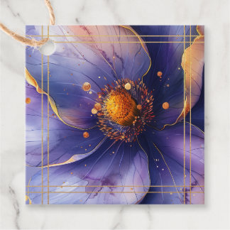 Etiquetas Para Lembrancinhas Casamento Moderno Minimalista Dourado e Roxo