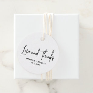 Etiquetas Para Lembrancinhas Casamento Moderno Preto e Branco Minimalista