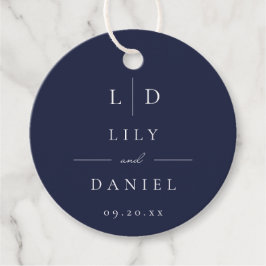 Etiquetas Para Lembrancinhas Casamento Monograma Minimalista Azul Marinho