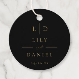 Etiquetas Para Lembrancinhas Casamento Monograma Minimalista Elegante Preto e D
