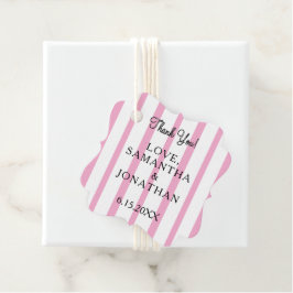 Etiquetas Para Lembrancinhas Casamento na Praia Rosa Pastel com Listras Brancas