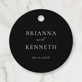 Etiquetas Para Lembrancinhas Casamento Negro e Branco Elegante Moderno
