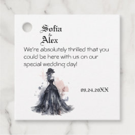 Etiquetas Para Lembrancinhas Casamento negro floral com aquarela gótica