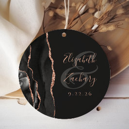 Etiquetas Para Lembrancinhas Casamento Negro Rosa Dourado Escuro do Script Geod