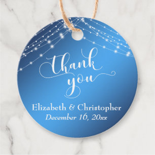 Etiquetas Para Lembrancinhas Casamento Obrigado Ombre Azul com Luzes
