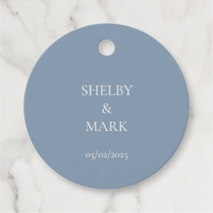 Etiquetas Para Lembrancinhas Casamento Obrigado, Romântico Dusty Blue
