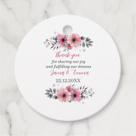 Etiquetas Para Lembrancinhas Casamento Personalizado de Flor Rosa Elegante