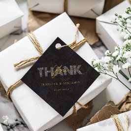 Etiquetas Para Lembrancinhas Casamento Personalizado Dourado Black Sparkler Obr