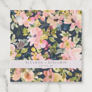 Etiquetas Para Lembrancinhas Casamento Personalizado Floral de Watercolor com M