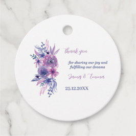 Etiquetas Para Lembrancinhas Casamento Personalizado por Aquarela Roxo Elegante