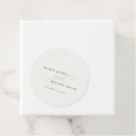 Etiquetas Para Lembrancinhas Casamento Preto e Branco com Script Chic Simples
