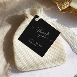 Etiquetas Para Lembrancinhas Casamento preto e branco Elegante simples