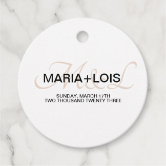 Etiquetas Para Lembrancinhas Casamento Preto e Rosa com Letra Monogramada em Ti
