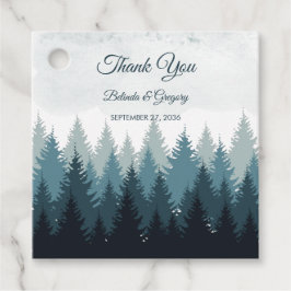 Etiquetas Para Lembrancinhas Casamento Russo da Floresta de Aquarela Pine Tree